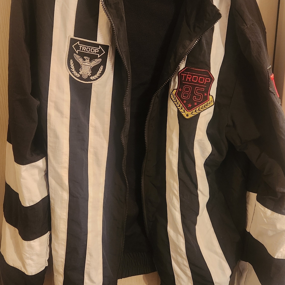 Troop Black and White Striped Jacket